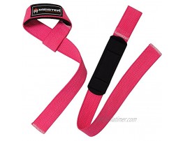 Meister Neoprene-Padded No-Slip Weight Lifting Straps for Grip Pair Pink