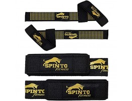 SPINTO FITNESS Padded Nylon Weight Lifting Straps Yellow & Black