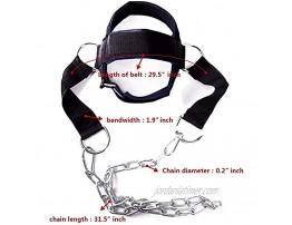 Visaman Fitness Neck Head Harness Neck Training Weight Lifting Strength Trainer with Adjustable Long Steel Chain and Strap Improve Muscle Strength Neck Exerciser