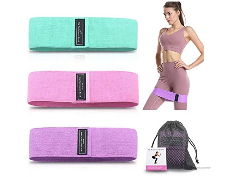 Xeapoms Resistance Bands 3 Sets Premium Exercise Loops with Non-Slip Design for Hips & Glutes 3 Resistance Level Workout Booty Bands for Women and Men Best for Home Fitness Yoga Pilates