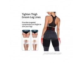 JENABOM Waist Trainer for Women New 3 in 1 Waist Thigh Trimmer Butt Lifter Stomach Body Shaper Sweat Waist Trimmer Belt for Weight Loss Body Shaper Workout L-XL Black