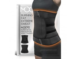 MOOORE Sweat Waist Trainer for Women & Men Neoprene Waist Cincher Trimmer Belt Plus Size Workout Sport Girdle Black | Gray