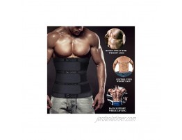 Neoprene Workout Waist Trainer Corset Cincher for Men Sweat Sauna Trimmer Belly with 3 Adjustable Belts