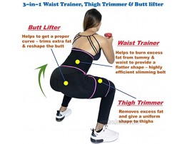 Tdas Waist Trainer Butt Lifter for Women – 3 in 1 Waist Trimmer – Stomach and Thigh Shaper for Women – Body Trimmer for Women Weight Loss – Butt and Thigh Enhancer