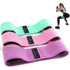 BuFan Resistance Bands Elastic Bands Glutes Set of 3 Exercise Band for Fitness with 3 Levels Non-Slip Booty Bands for Legs and Glutes Pilates Yoga Strength Physiotherapy Stretching
