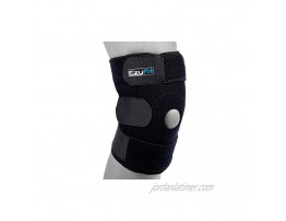 EzyFit Knee Brace Support For Arthritis ACL LCL MCL Sports Exercise Meniscus Tear Injury Recovery Side Stabilizers Open Patella Best Comfort Fit Adjustable Neoprene Wrap 3 Sizes