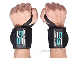 Sabarwaal Gear Wrist Wraps for Weightlifting Powerlifting Barbell Strength Training Benching Bodybuilding MMA and Crossfit Thumb Loops with Adjustable Straps Men and Women