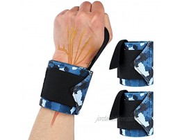 Sotiff 2 Pieces Camouflage Wrist Wraps for Wrist Support Adjustable Compression Wrist Wrap Weightlifting Wrist Brace Wrist Protector for Men Women Weightlifting to Relieve The Pain of Wrist Sprain