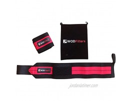 WODFitters Wrist Support Wrap Pair with A Hook & Loop Closure Sturdy Soft Material – Maximum Tightness & Full Movement Range – Ideal for Powerlifting Weightlifting Boxing MMA Cross Training