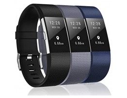 3 Pack Bands Compatible with Fitbit Charge 2 Classic & Special Edition Replacement Bands for Fitbit Charge 2 Women Men