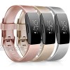 [3 Pack] Soft TPU Bands Compatible with Fitbit Inspire 2 Fitbit Inspire HR Fitbit Inspire Fitbit Ace 2 Wristbands Sports Waterproof Straps for Fitbit Inspire HR 01 Rose Gold Gold Silver Small
