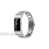 Fitbit Charge 2 Wrist Band Shangpule Stainless Steel Metal Replacement Smart Watch Band Bracelet with Double Button Folding Clasp for Fitbit Charge 2 Silver