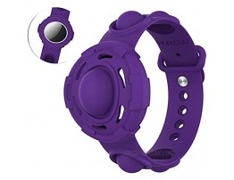LEMONCOVER Stress Relief Wristband Fidget Toys for Apple AirTag Finder Anti-Lost Location Tracker Holder with Silicone Watch Straps Anxiety Reliever Sensory Bracelet Toy for Kids Baby Children,Purple