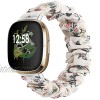 Liwin Scrunchies Bands Compatible with Fitbit Sense Versa 3 Bands for Women and Girls Elastic Printed Strap Accessories Replacement Scrunchy Wristband for Sense Versa 3 Smartwatch