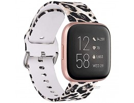 QINGQING Compatible with Fitbit Versa 2 Versa Versa Lite Edition Band for Women Silicone Fadeless Pattern Leopard Printed Replacement Wristband Strap for Fitbit Versa Smart Watch Leopard
