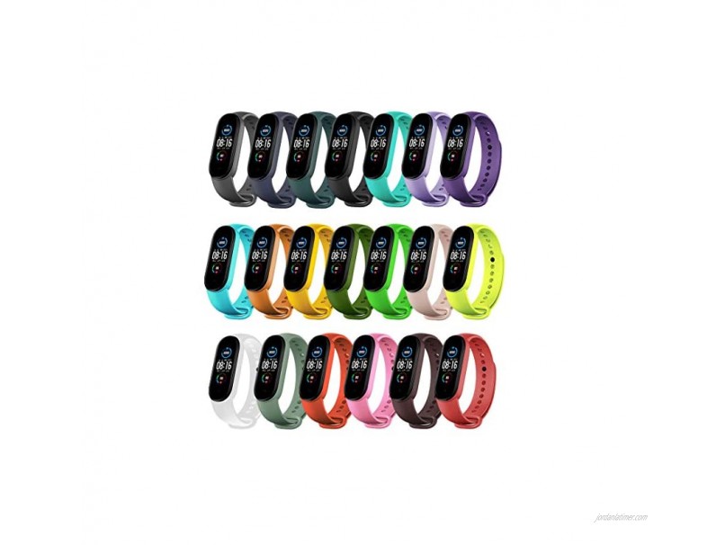 Replacement Bands Compatible with Xiaomi Mi Band 6 Band Xiaomi Mi band 5 Band Amazfit Band 5 Band,Yuuol Soft Silicone Wristbands Sport Adjustable Wrist Strap for Women Men