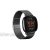 Stainless Steel Bands Compatible with Fitbit Versa 3 and Fitbit Sense Replacement Bands for Men Women.Black,Midsize