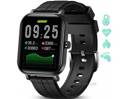GOKOO Smartwatch for Men Women 24 Sport Modes Fitness Activity Tracker 1.65 ’Touchscreen IP67 Notifications Messages Bracelet Sleep Monitor Heart Rate Monitor for iOS Android Black