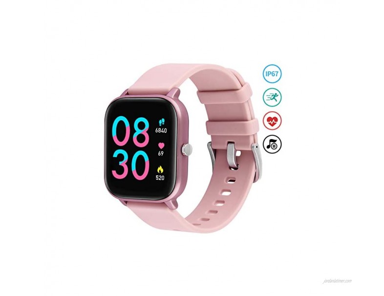 Smart Watch for Women SKYNEW 1.4 Touch Screen Fitness Tracker with Heart Rate Sleep Quality Counter IP67 Waterproof Bluetooth Smartwatch SMS Reminder for Android and iOS Phone Pink