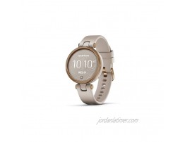 Garmin Lily Small GPS Smartwatch with Touchscreen and Patterned Lens Rose Gold and Light Tan