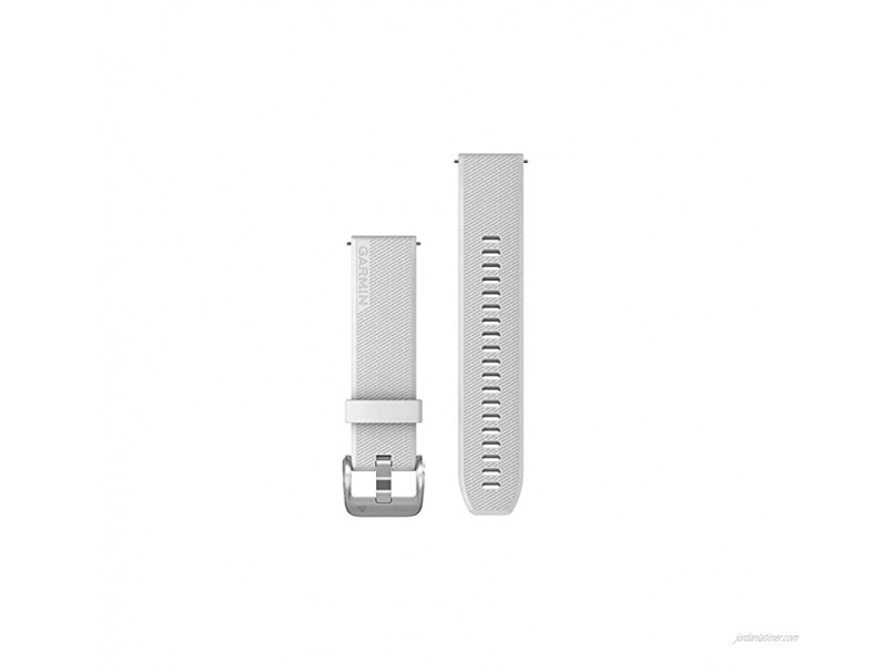 Garmin Quick Release 20 Watch Band White Silicone with Polished Silver Hardware 010-13114-01