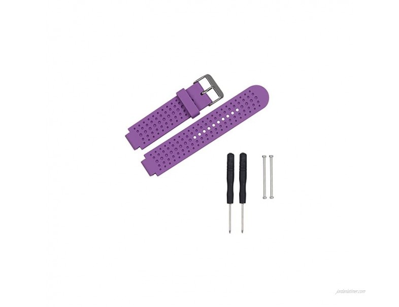 LICHIFIT Silicone Watch Band Strap Replacement Wristband for Garmin Forerunner 220 230 235 630 620 735 Watch with Pins & Tools Purple