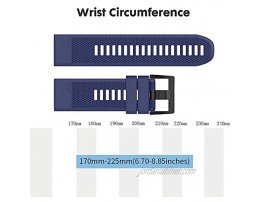 VISIONARY1 Garmin Fenix 5 Band Easy Fit 22mm Width Soft Silicone Watch Strap Replacement for Garmin Fenix 5 Fenix 5 Plus Forerunner 935 Approach S60 Quatix 5 Fit Watch Band Navy Blue