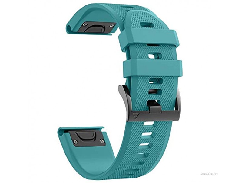 VISIONARY1 Garmin Fenix 5 Band Easy Fit 22mm Width Soft Silicone Watch Strap Replacement for Garmin Fenix 5 Fenix 5 Plus Forerunner 935 Approach S60 Quatix 5 Fit Watch Band Rock Blue