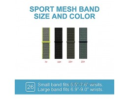 Woven Nylon Strap Compatible with Garmin fenix 6X Pro Sapphire Solar Premium Multisport GPS Watch Band Sport Mesh Style Replacement Wristband 26 mm 22# Large