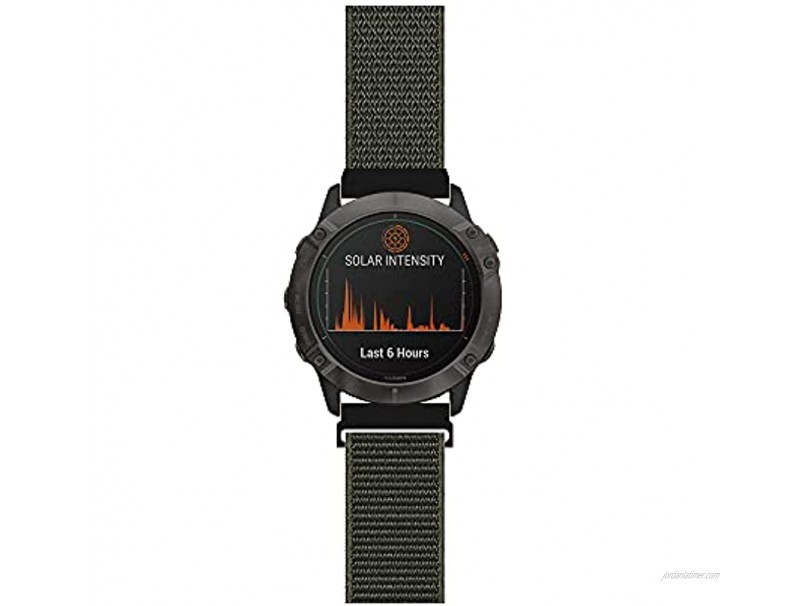Woven Nylon Strap Compatible with Garmin fenix 6X Pro Sapphire Solar Premium Multisport GPS Watch Band Sport Mesh Style Replacement Wristband 26 mm 22# Large