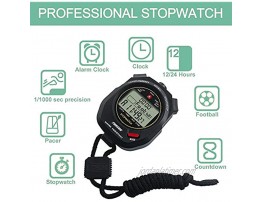 BALMOST Professional Stopwatch Timer for Sports Digital Track Stopwatch with Countdown Timer 100 Lap Split Memory 0.001 Second Timing 3 RowLCDDisplay Multifunctional Stopwatches for Swim Meet