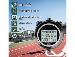 PULIVIA Stopwatch Timer Metal Sports Stopwatch Stainless Steel Case Countdown Timer 12 24 Hour Clock Calendar with Alarm Large Display Waterproof Stopwatch for Running Swimming Sports Training