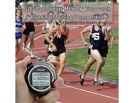 PULIVIA Stopwatch Timer Metal Sports Stopwatch Stainless Steel Case Countdown Timer 12 24 Hour Clock Calendar with Alarm Large Display Waterproof Stopwatch for Running Swimming Sports Training