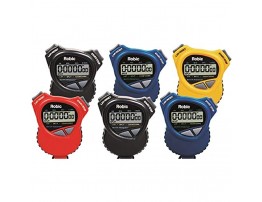 Robic 1000W Dual Stopwatch with Countdown Timer- 6 pack assortment. Most comfortable stopwatch ever Soft rubber grips. Use it for Swimming Fitness Track Running Training Racing