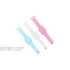 Apple Airtag Silicone Band Bracelet Protective Case GPS Children Anti-Lost Air Tag Silicone Protective Watch Strap 3 Pack White Blue Pink