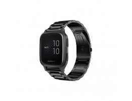 Compatible with Garmin Venu Sq Bands YOUkei Stainless Steel Metal Replacement Strap Bracelet Compatible with Garmin Venu Sq Smartwatch Black