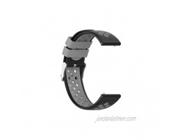 LOKEKE for Garmin Venu Replacement Wrist Band 20mm Dual-Colors Replacement Silicone Wrist Watch Band Strap for Garmin Venu Vivoactive 3 MusicSilicone Black +Gray