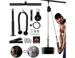 CFBF Fitness LAT and Lift Pulley System Tricep Rope Cable Attachment Gym Equipment for Home Pulley Cable Machine for Triceps Pull Down Biceps Curl Forearm Shoulder Arm Strength Training