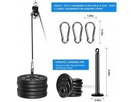 Fitness LAT and Lift Pulley System Dual Cable Machine with Weight Plates Loading Pin for Exercise Equipment Biceps Curl Back Gym Equipment for Home