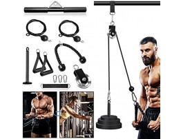 Fitness LAT and Lift Pulley System Dual Cable Machine with Weight Plates Loading Pin for Exercise Equipment Biceps Curl Back Gym Equipment for Home
