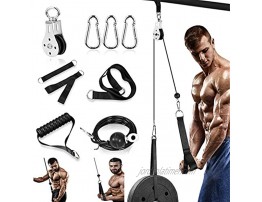 Fitness Pulley System Gym Machine Weight Pulley System 70'' for Arm Strength Training Triceps Pull Down Biceps Curl Back Forearm Home Gym Exercise Attachments