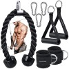 RENRANRING Tricep Rope Pull Down Ankle Straps for Cable Machine Attachment Triceps Pull Down Rope Machine and Exercise Bands Handles Home Gym Accessories for Arm Strength Training Equipment