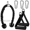 SDVJLKV Tricep Rope with 2 Gym Cable Handles Resistance Band Handles & 3 Carabiner Clips Tricep Pull Down Rope