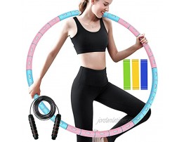 BAIQITONG Weighted Lose Weight Hoops Exercise Workout Hoops for Weight Loss 6 Section Detachable Exercise Fitness Hoops with Stainless Steel Core and Soft Foam for Exercise Women