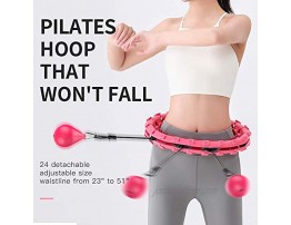 BZK Weighted Smart Pilates Hoop Fitness Circles Exercise for Adults,2 in 1 Fitness Weight Loss Massage Pilates Hoops,24 Knots Detachable 360°Auto-Spinning Non Dropping 5lb
