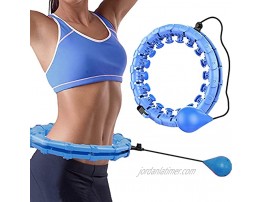 Dr. Dakota Smart Weighted Fitness Hoop，2 in 1 Abdomen Fitness Weight Loss Massage Exercise Hoops，24 Detachable Knots Adjustable Weight Auto Spinning Ball Pilates Circles for Adults and KidsBlue