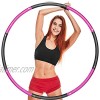 Enobar Exercise Hoop for Adult Woman Man Weighted Hoops for Fitness Fat Burning 8 Piece Adjustable Exercise Ring Hoops for Workout Sport Home Gym-Blue