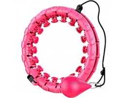 Fat People Weighted Exercise Hoops for Adults Weight Loss 30 Detachable Knots Large Plus Size Exercise hoops 2 in 1 Abdomen Fitness Massage for Adults Kids fit to Waist: 20- 56.9; Pink