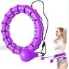 GANAGEE Weighted Hula Hoop for Adults & Kids Beginners Exercising 2 in 1 Abdomen Fitness Weight Loss Massage 360° Auto-Spinning 24 Detachable Knots Adjustable Size Non-Fall Hula Hoops