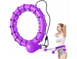 GANAGEE Weighted Hula Hoop for Adults & Kids Beginners Exercising 2 in 1 Abdomen Fitness Weight Loss Massage 360° Auto-Spinning 24 Detachable Knots Adjustable Size Non-Fall Hula Hoops